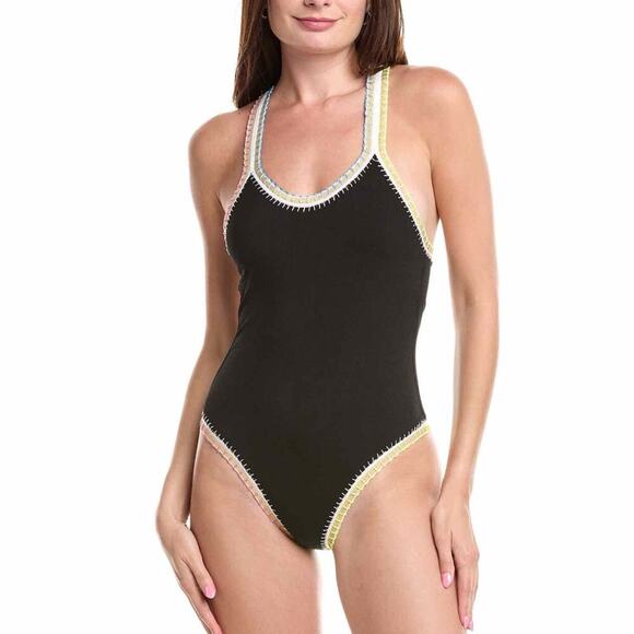 PQ Swim x Solange Ferrarini Crochet Trim One-Piece Size Large - Picture 1 of 8